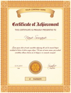 Certificate Template Vertical